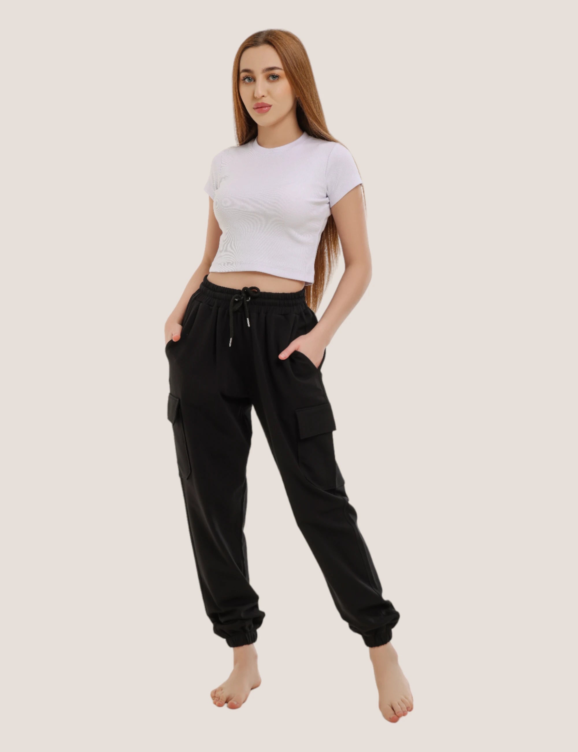 White blouse & black pants