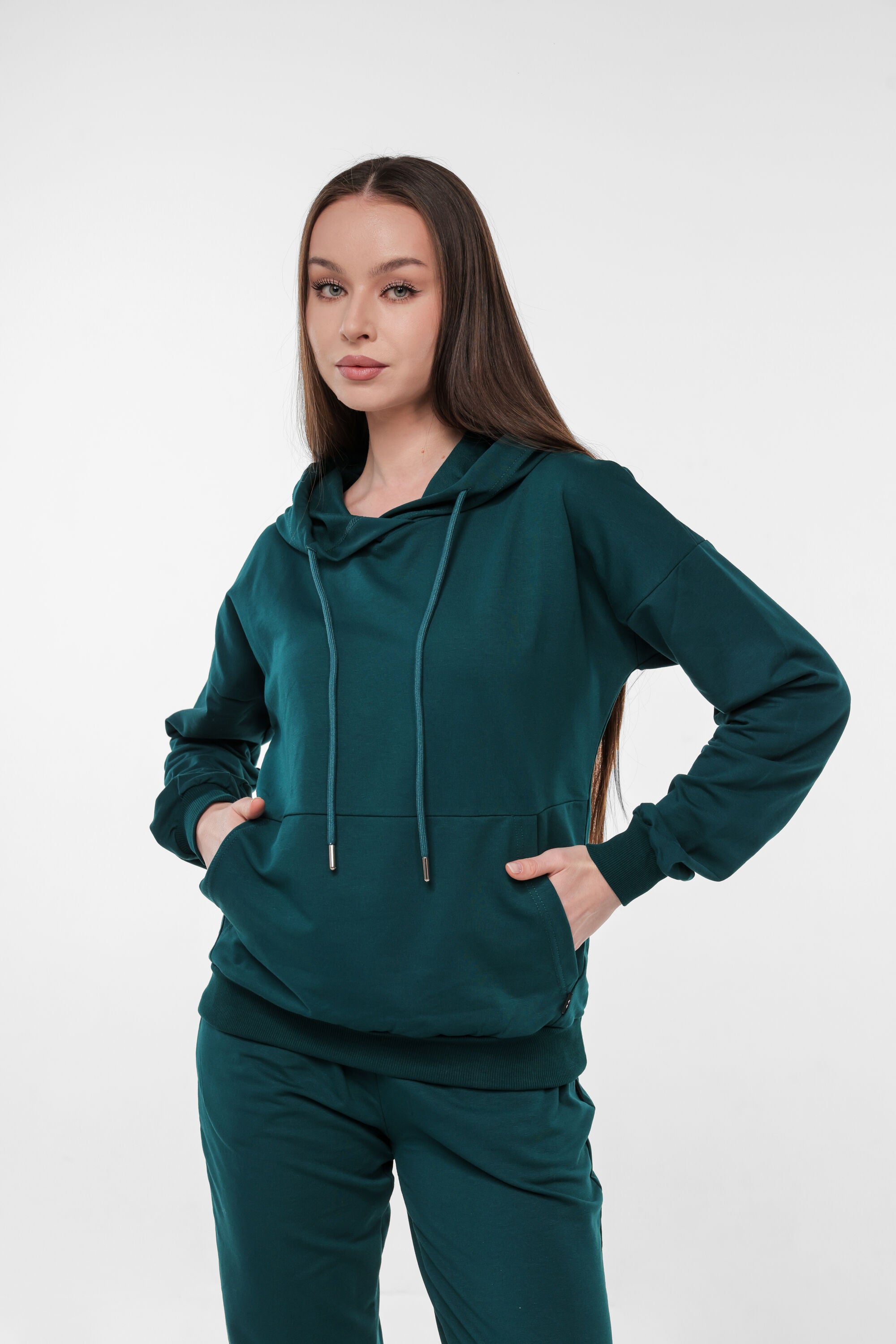 Dark blue hooded hoodie